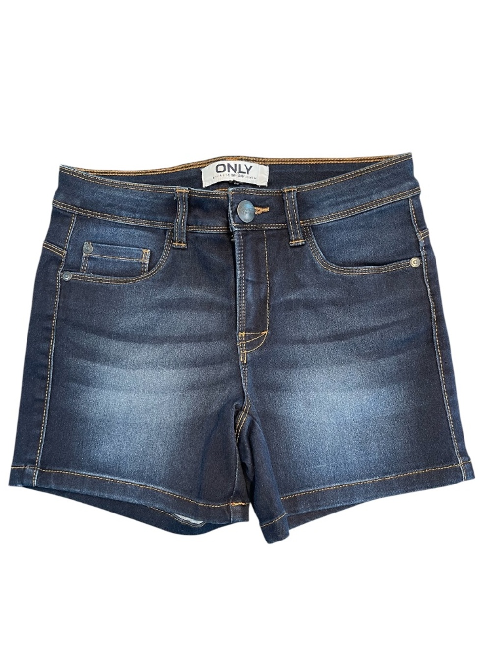 Only Size Small Dark Blue Stretch Denim Short Shorts